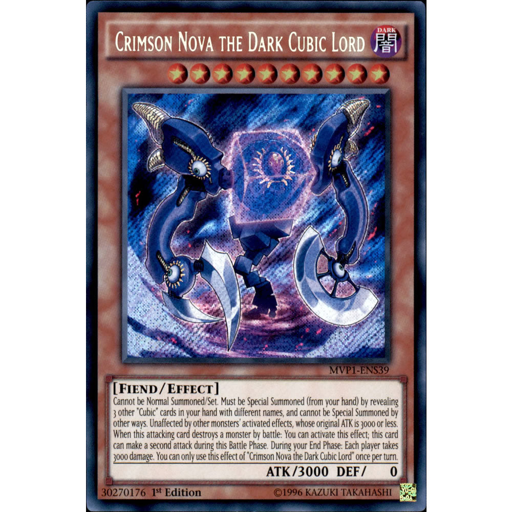 Crimson Nova the Dark Cubic Lord MVP1-ENS39 Yu-Gi-Oh! Card from the The Dark Side of Dimensions Movie Secret Edition Set