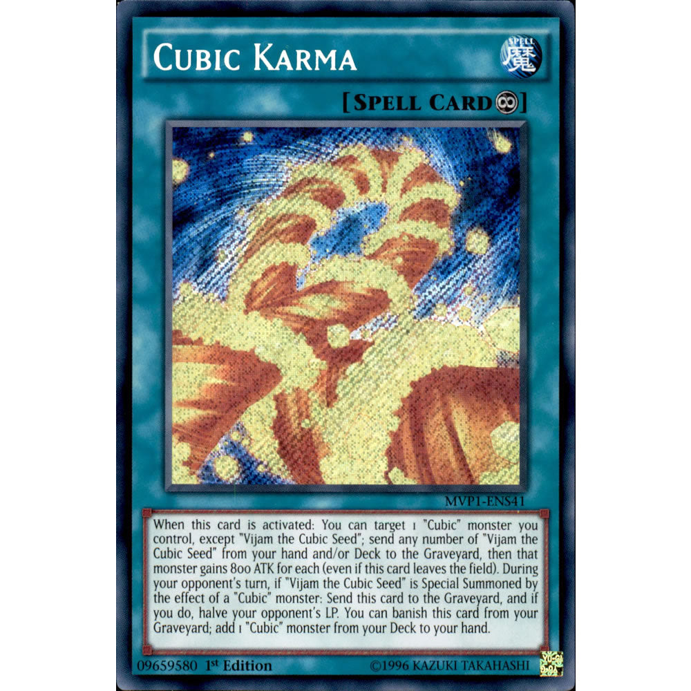 Cubic Karma MVP1-ENS41 Yu-Gi-Oh! Card from the The Dark Side of Dimensions Movie Secret Edition Set