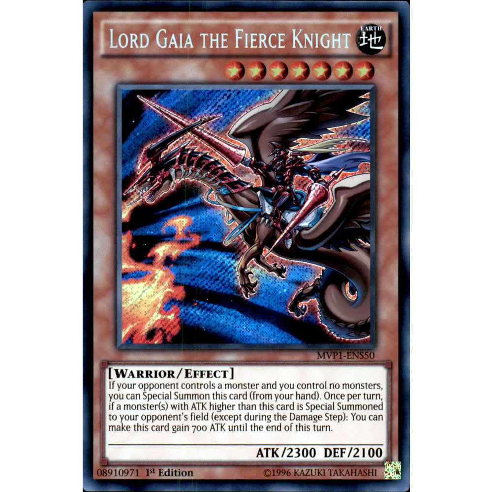 Lord Gaia the Fierce Knight MVP1-ENS50 Yu-Gi-Oh! Card from the The Dark Side of Dimensions Movie Secret Edition Set