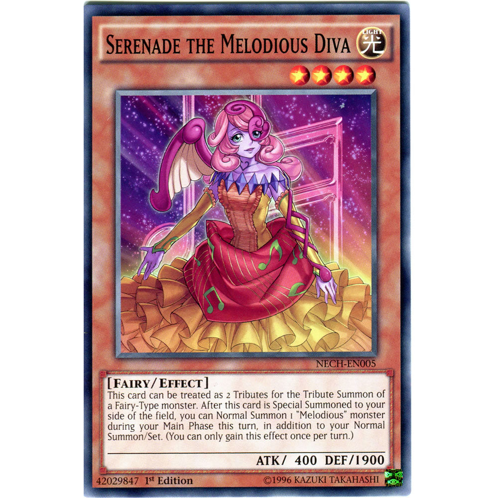 Serenade the Melodious Diva NECH-EN005 Yu-Gi-Oh! Card from the The New Challengers Set