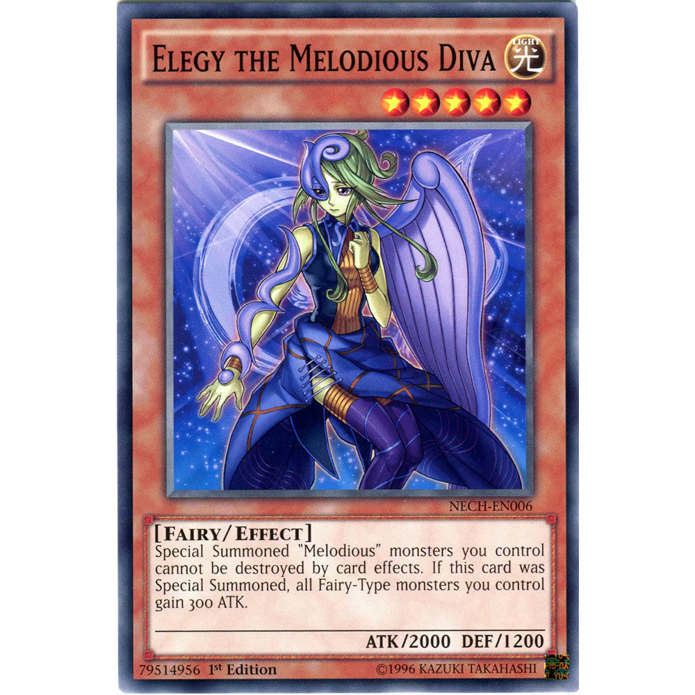 Elegy the Melodious Diva NECH-EN006 Yu-Gi-Oh! Card from the The New Challengers Set