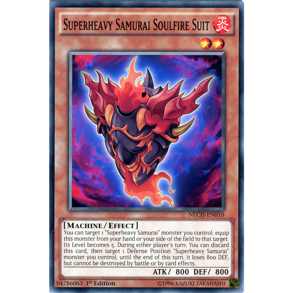 Superheavy Samurai Soulfire Suit NECH-EN010 Yu-Gi-Oh! Card from the The New Challengers Set