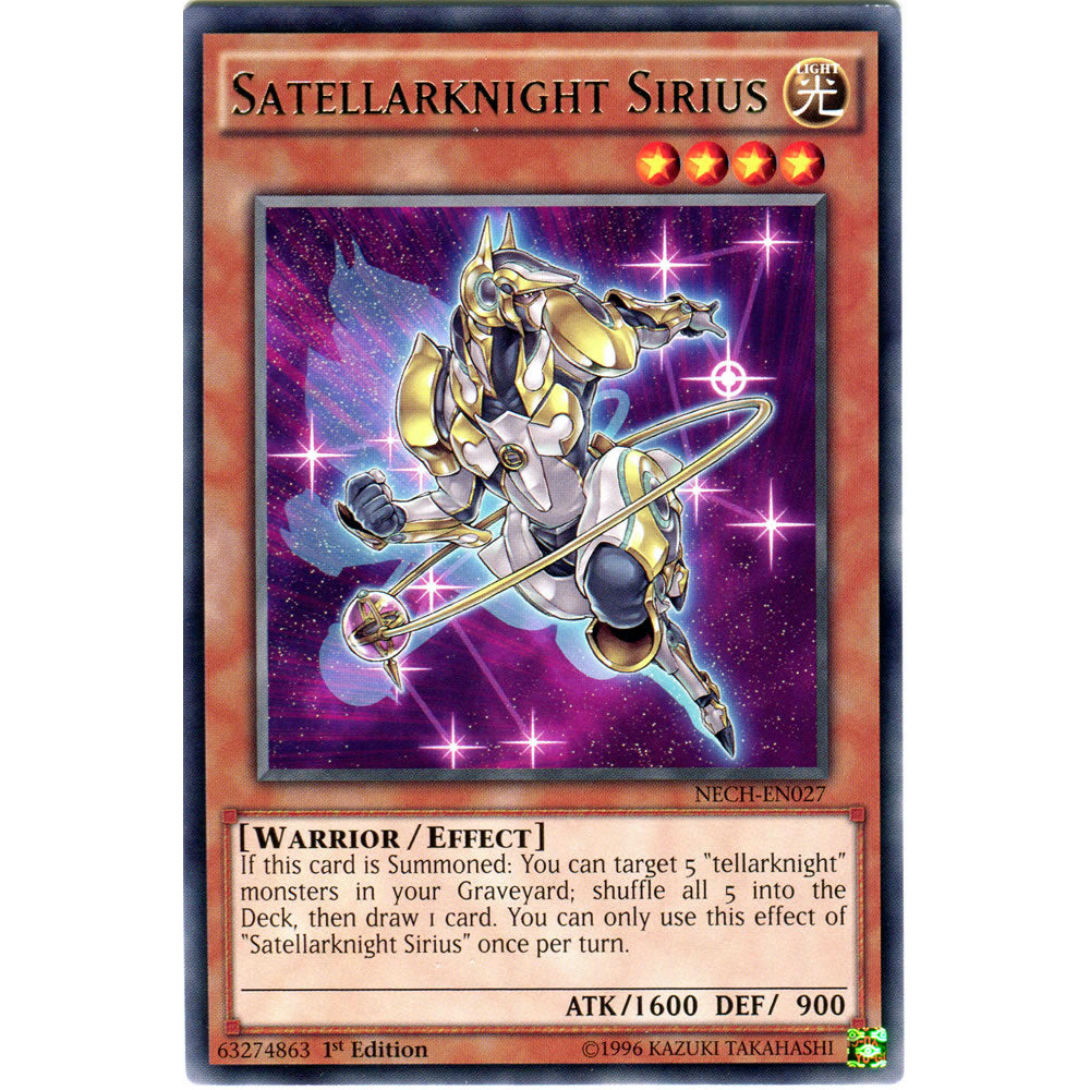 Satellarknight Sirius NECH-EN027 Yu-Gi-Oh! Card from the The New Challengers Set
