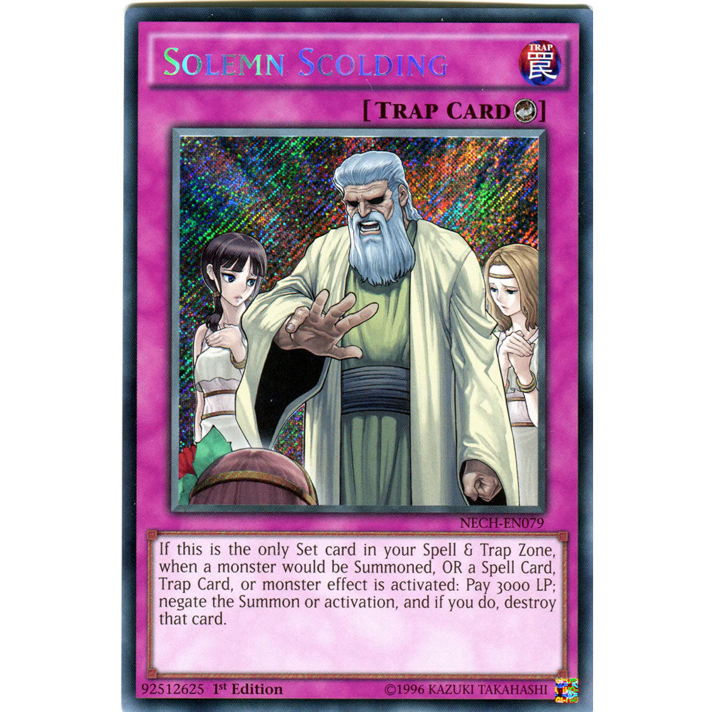 Solemn Scolding NECH-EN079 Yu-Gi-Oh! Card from the The New Challengers Set