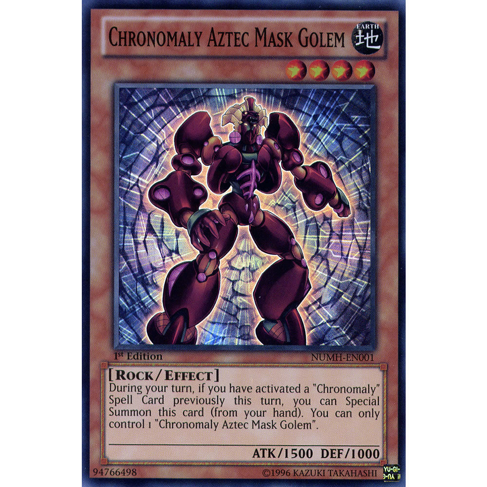 Chronomaly Aztec Mask Golem NUMH-EN001 Yu-Gi-Oh! Card from the Number Hunters Set