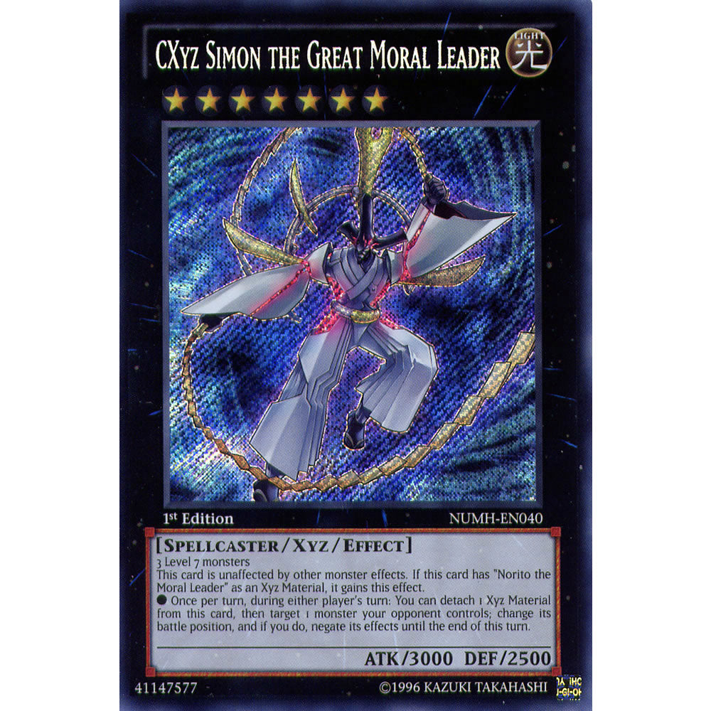CXyz Simon the Great Moral Leader NUMH-EN040 Yu-Gi-Oh! Card from the Number Hunters Set