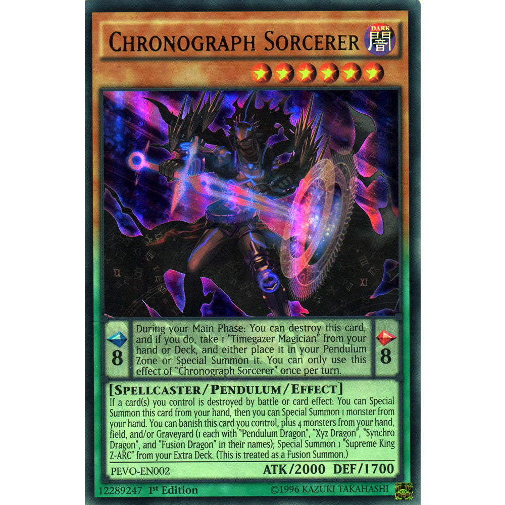 Chronograph Sorcerer PEVO-EN002 Yu-Gi-Oh! Card from the Pendulum Evolution Set