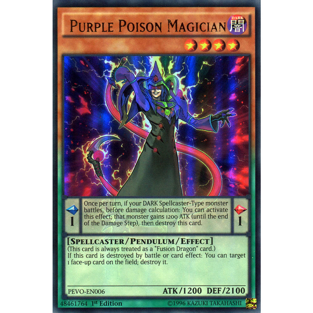 Purple Poison Magician PEVO-EN006 Yu-Gi-Oh! Card from the Pendulum Evolution Set