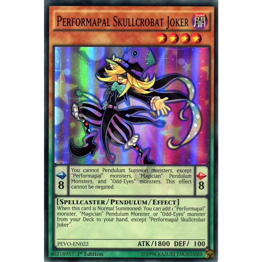 Performapal Skullcrobat Joker PEVO-EN022 Yu-Gi-Oh! Card from the Pendulum Evolution Set