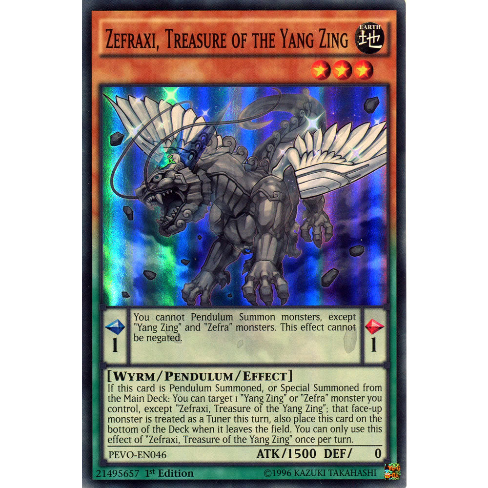 Zefraxi, Treasure of the Yang Zing PEVO-EN046 Yu-Gi-Oh! Card from the Pendulum Evolution Set