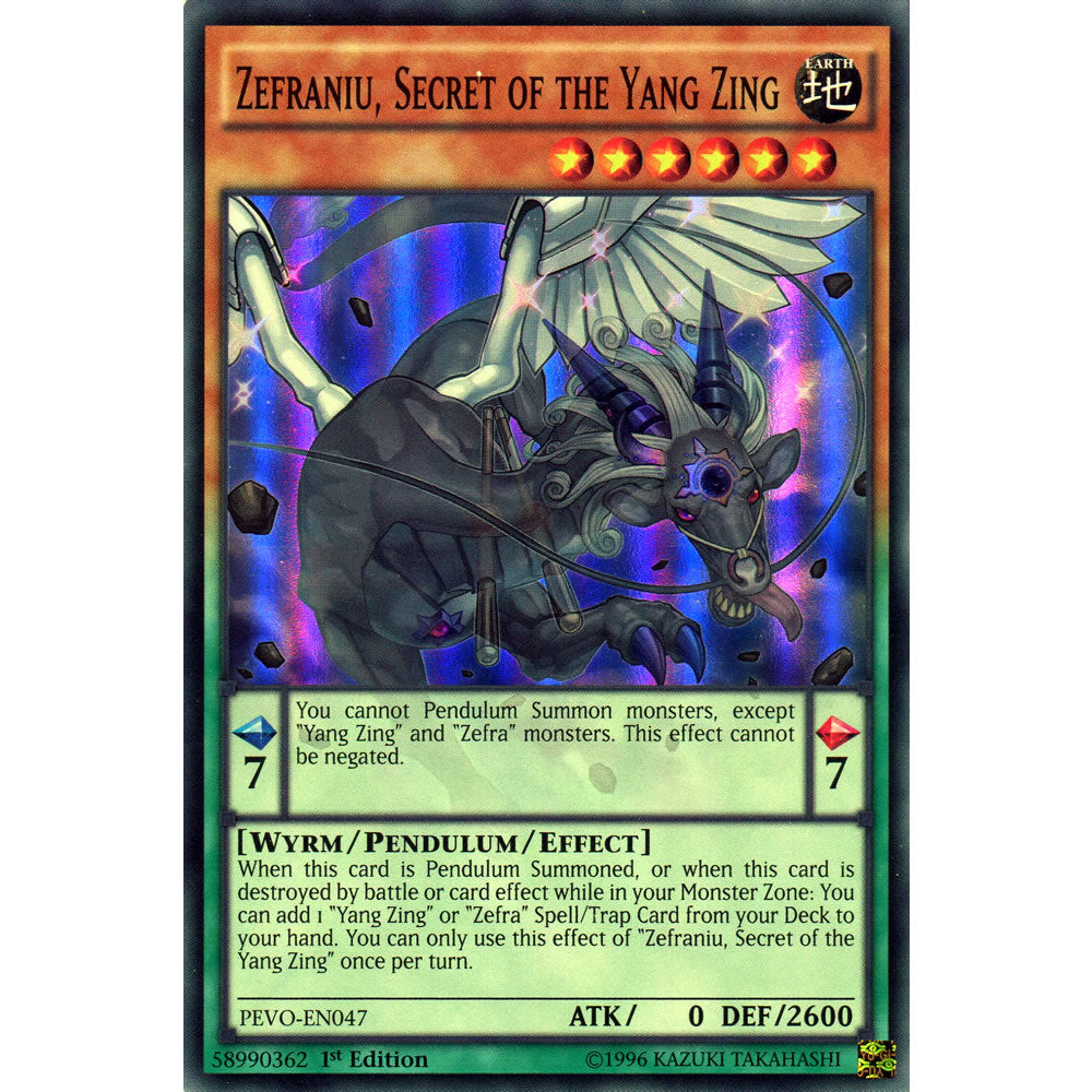 Zefraniu, Secret of the Yang Zing PEVO-EN047 Yu-Gi-Oh! Card from the Pendulum Evolution Set