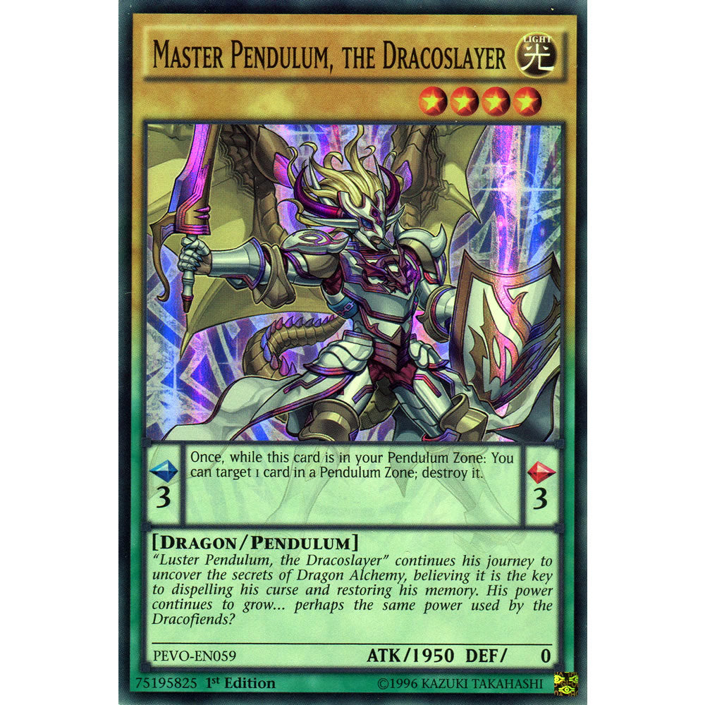 Master Pendulum, the Dracoslayer PEVO-EN059 Yu-Gi-Oh! Card from the Pendulum Evolution Set