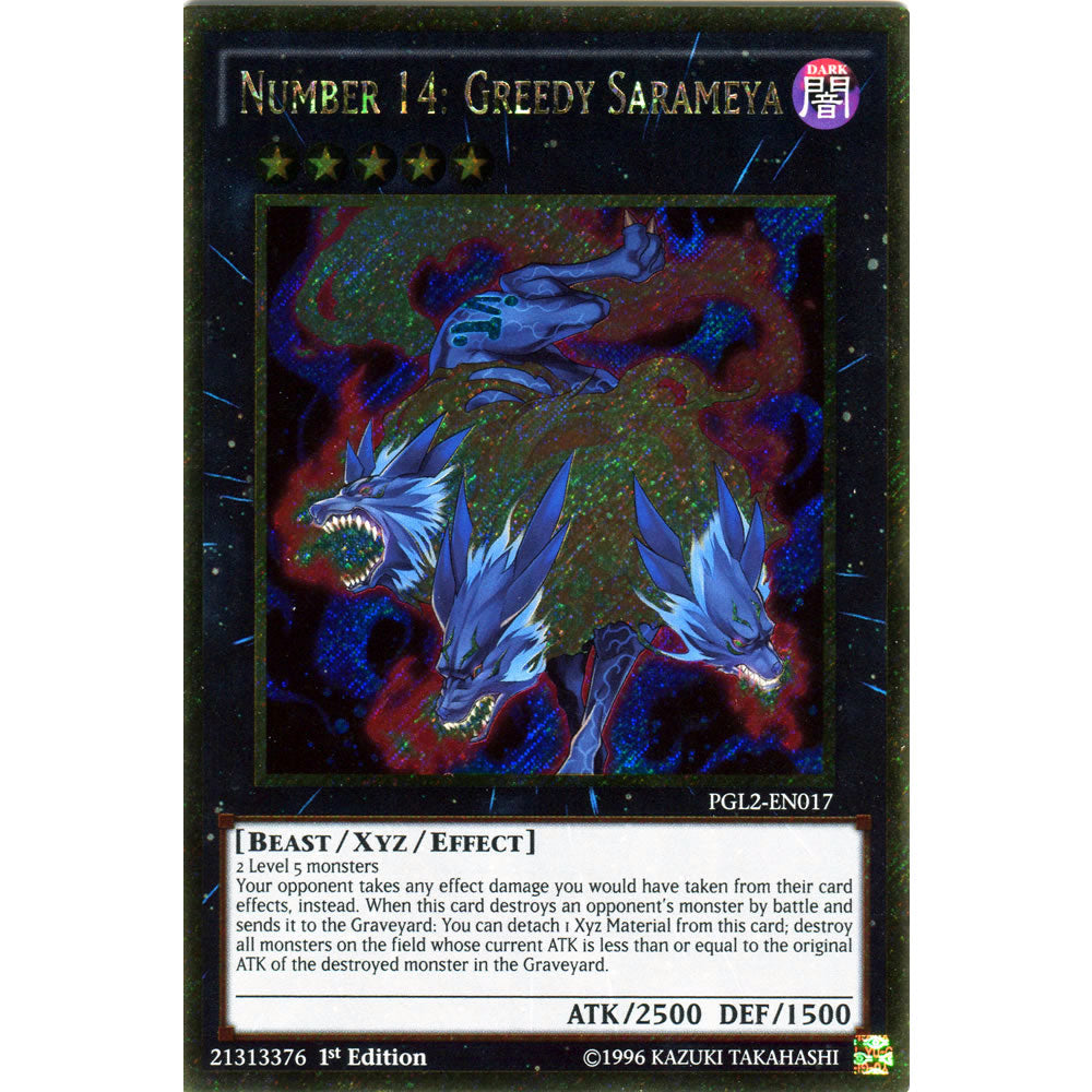 Number 14: Greedy Sarameya PGL2-EN017 Yu-Gi-Oh! Card from the Premium Gold: Return of the Bling Set