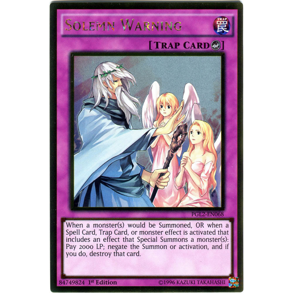 Solemn Warning PGL2-EN068 Yu-Gi-Oh! Card from the Premium Gold: Return of the Bling Set