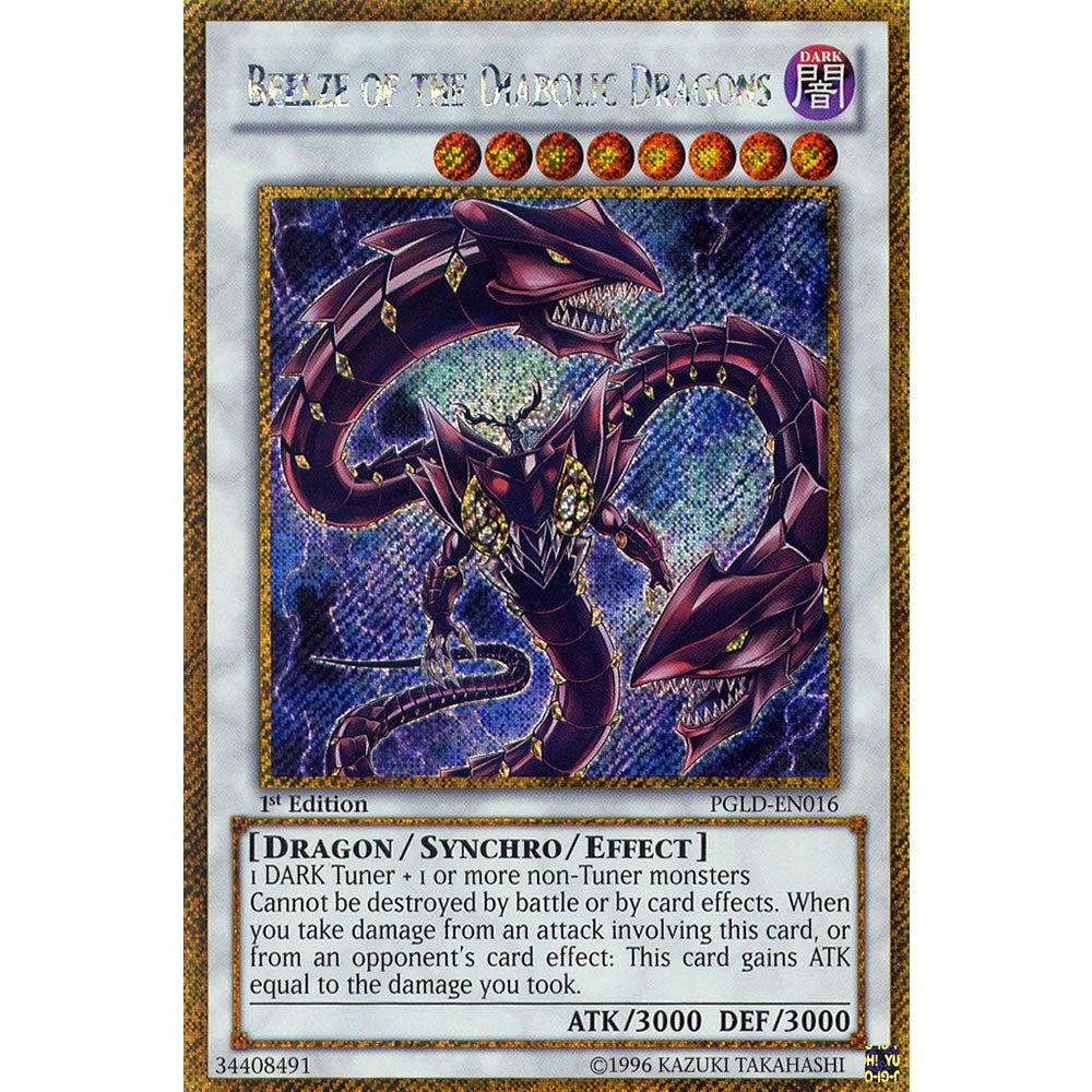 Beelze of the Diabolic Dragons PGLD-EN016 Yu-Gi-Oh! Card from the Premium Gold Set