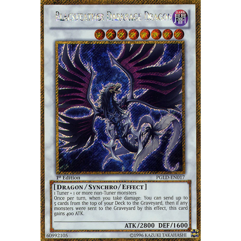 Blackfeather Darkrage Dragon PGLD-EN017 Yu-Gi-Oh! Card from the Premium Gold Set