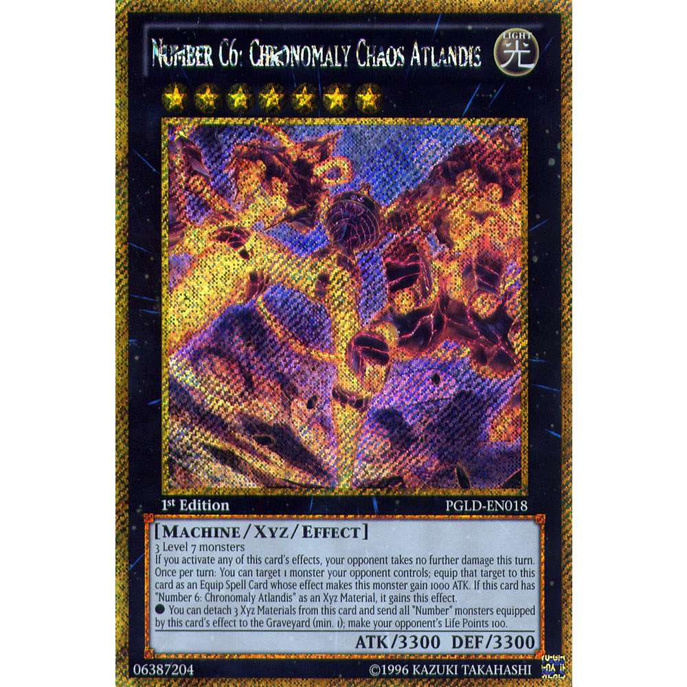 Number C6: Chronomaly Chaos Atlandis PGLD-EN018 Yu-Gi-Oh! Card from the Premium Gold Set