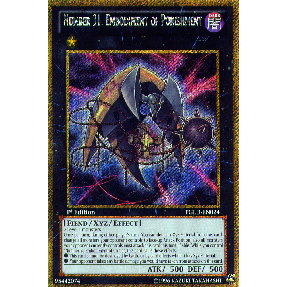 Number 31: Embodiment of Punishment PGLD-EN024 Yu-Gi-Oh! Card from the Premium Gold Set