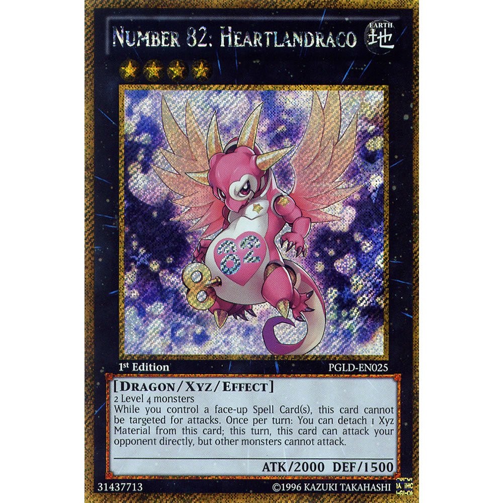 Number 82: Heartlandraco PGLD-EN025 Yu-Gi-Oh! Card from the Premium Gold Set