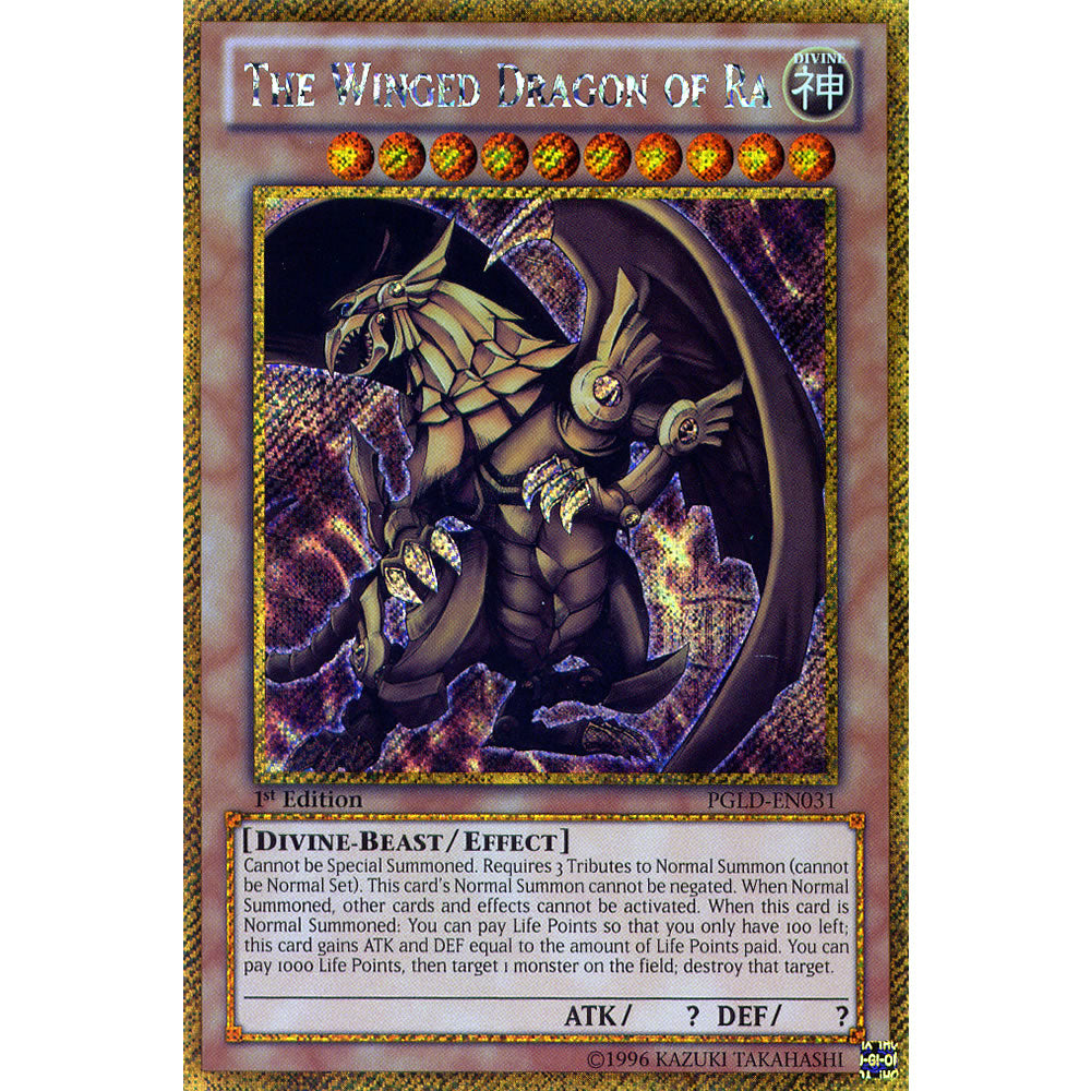 The Winged Dragon of Ra PGLD-EN031 Yu-Gi-Oh! Card from the Premium Gold Set