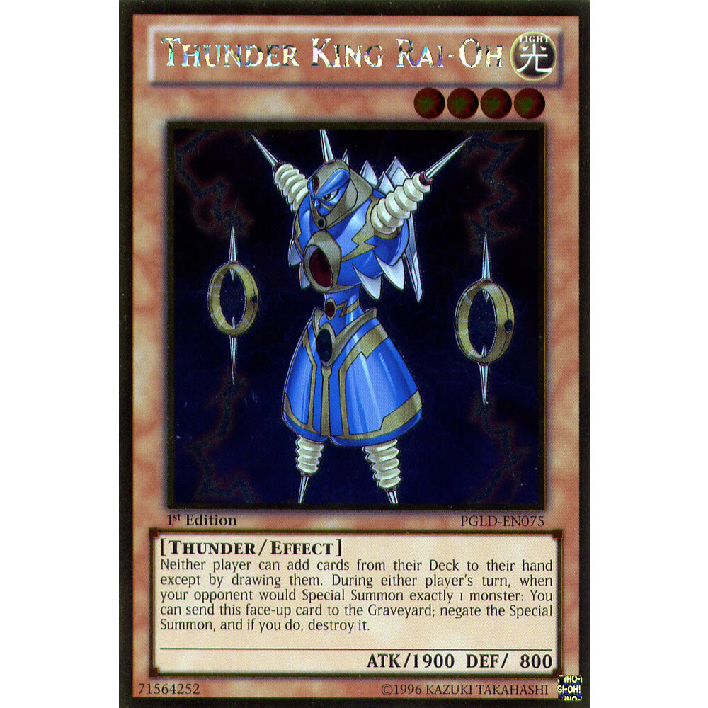 Thunder King Rai-Oh PGLD-EN075 Yu-Gi-Oh! Card from the Premium Gold Set