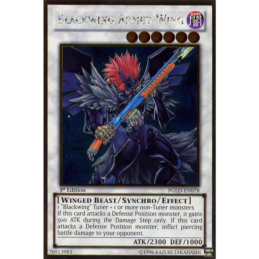 Blackwing Armed Wing PGLD-EN078 Yu-Gi-Oh! Card from the Premium Gold Set