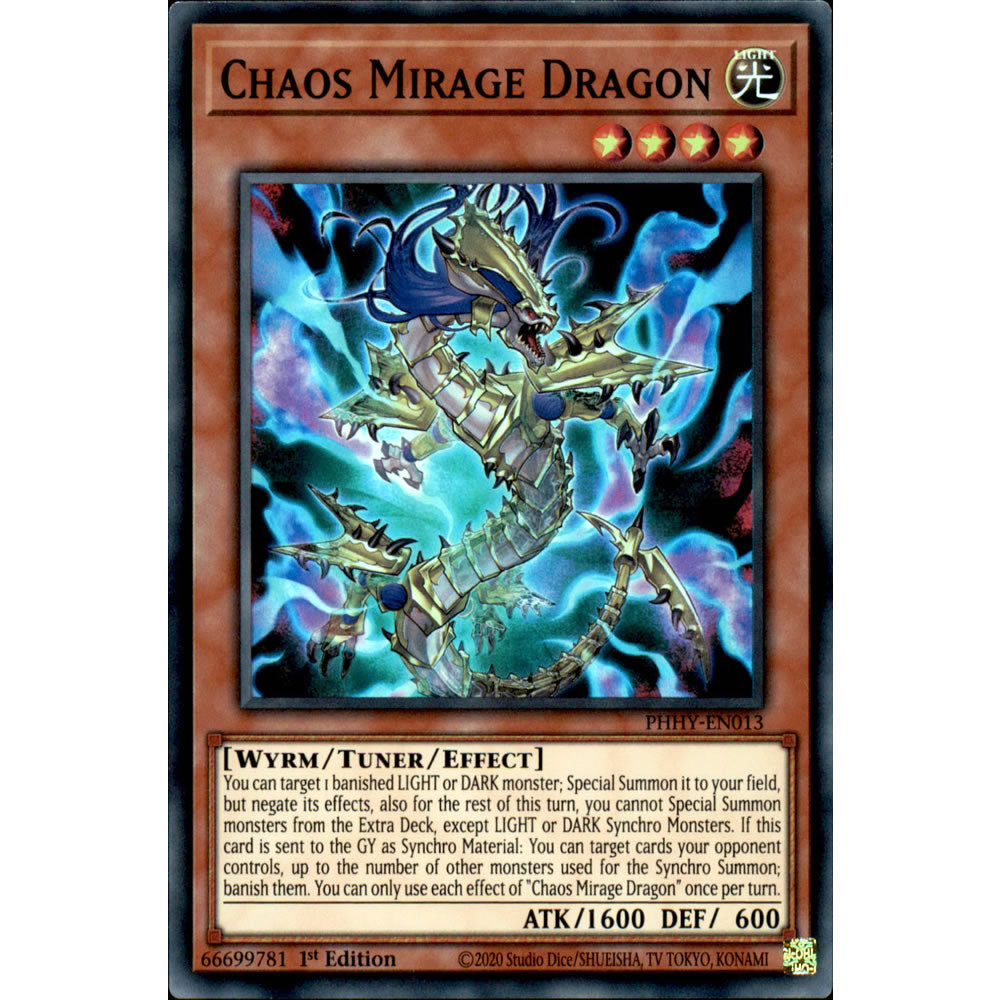 Chaos Mirage Dragon PHHY-EN013 Yu-Gi-Oh! Card from the Photon Hypernova Set