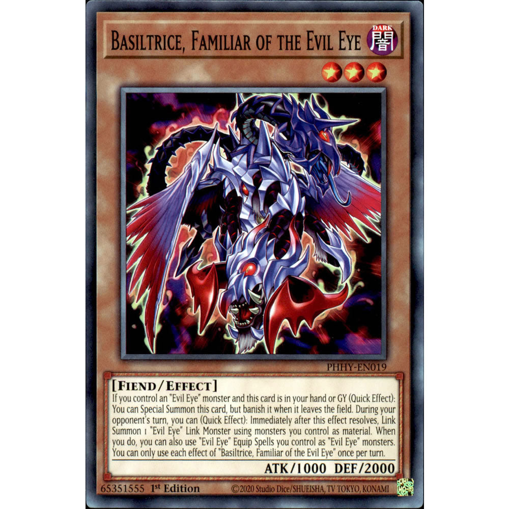 Basiltrice, Familiar of the Evil Eye PHHY-EN019 Yu-Gi-Oh! Card from the Photon Hypernova Set