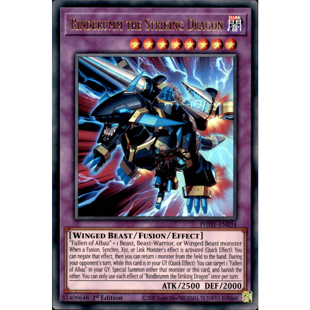 Rindbrumm the Striking Dragon PHHY-EN034 Yu-Gi-Oh! Card from the Photon Hypernova Set