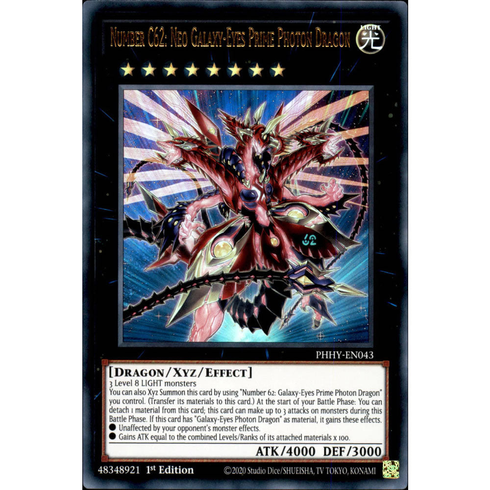 Number C62: Neo Galaxy-Eyes Prime Photon Dragon PHHY-EN043 Yu-Gi-Oh! Card from the Photon Hypernova Set