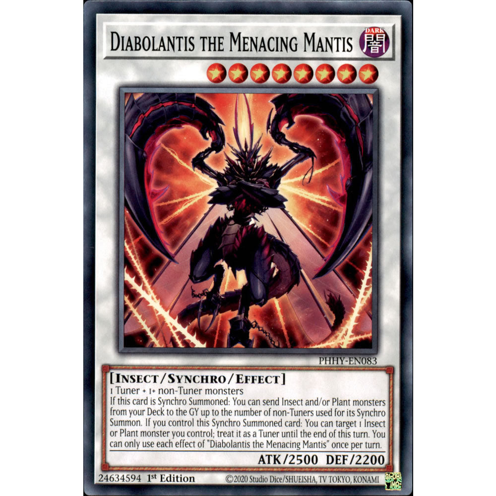 Diabolantis the Menacing Mantis PHHY-EN083 Yu-Gi-Oh! Card from the Photon Hypernova Set