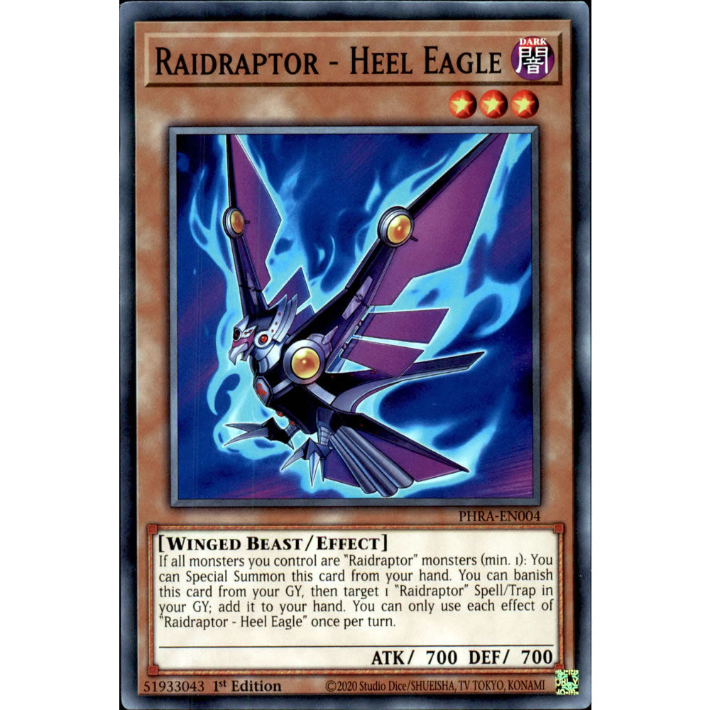 Raidraptor - Heel Eagle PHRA-EN004 Yu-Gi-Oh! Card from the Phantom Rage Set