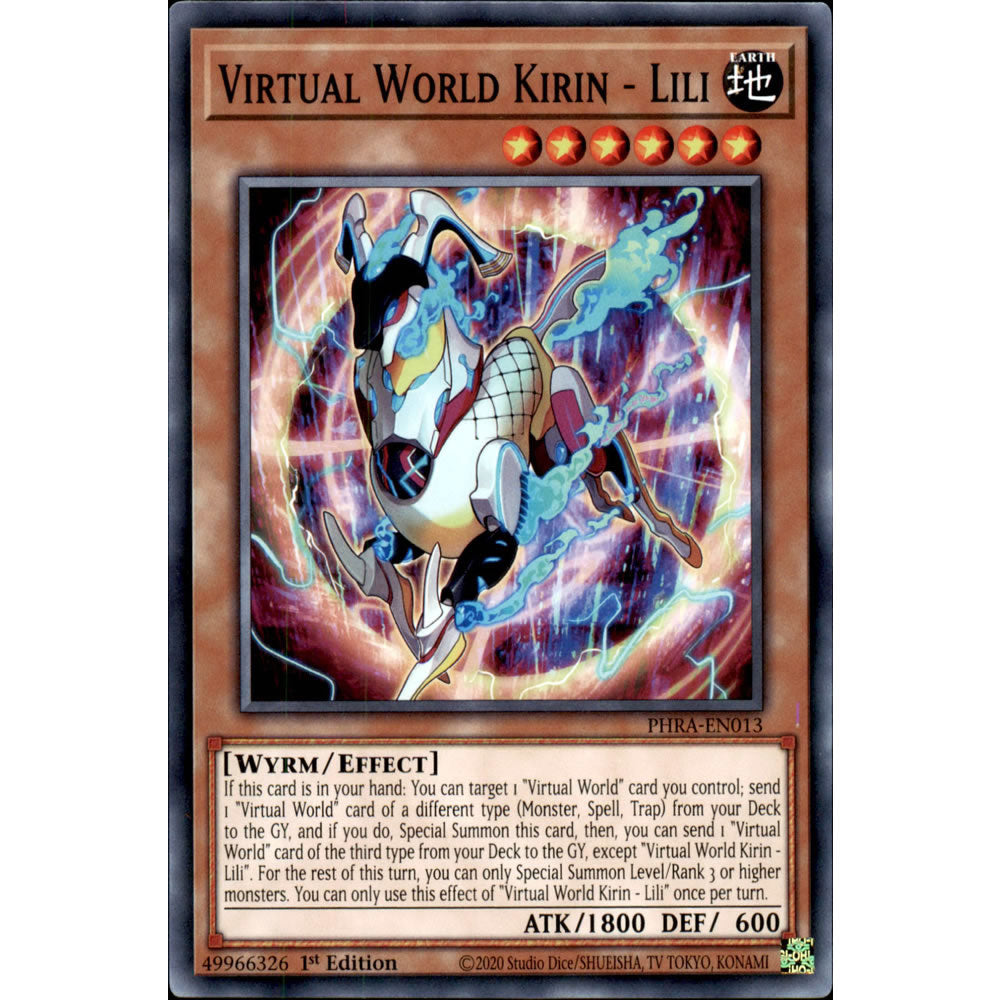 Virtual World Kirin - Lili PHRA-EN013 Yu-Gi-Oh! Card from the Phantom Rage Set