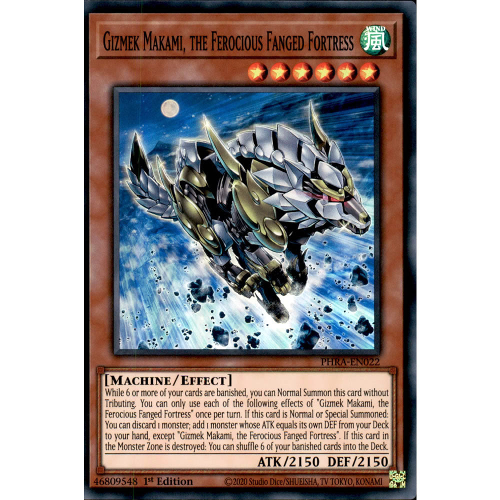 Gizmek Makami, the Ferocious Fanged Fortress PHRA-EN022 Yu-Gi-Oh! Card from the Phantom Rage Set