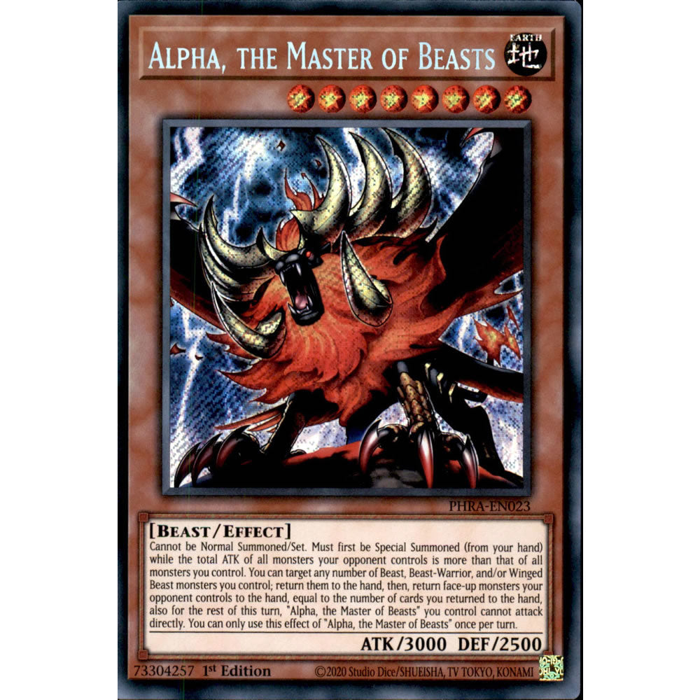 Alpha, the Master of Beasts PHRA-EN023 Yu-Gi-Oh! Card from the Phantom Rage Set