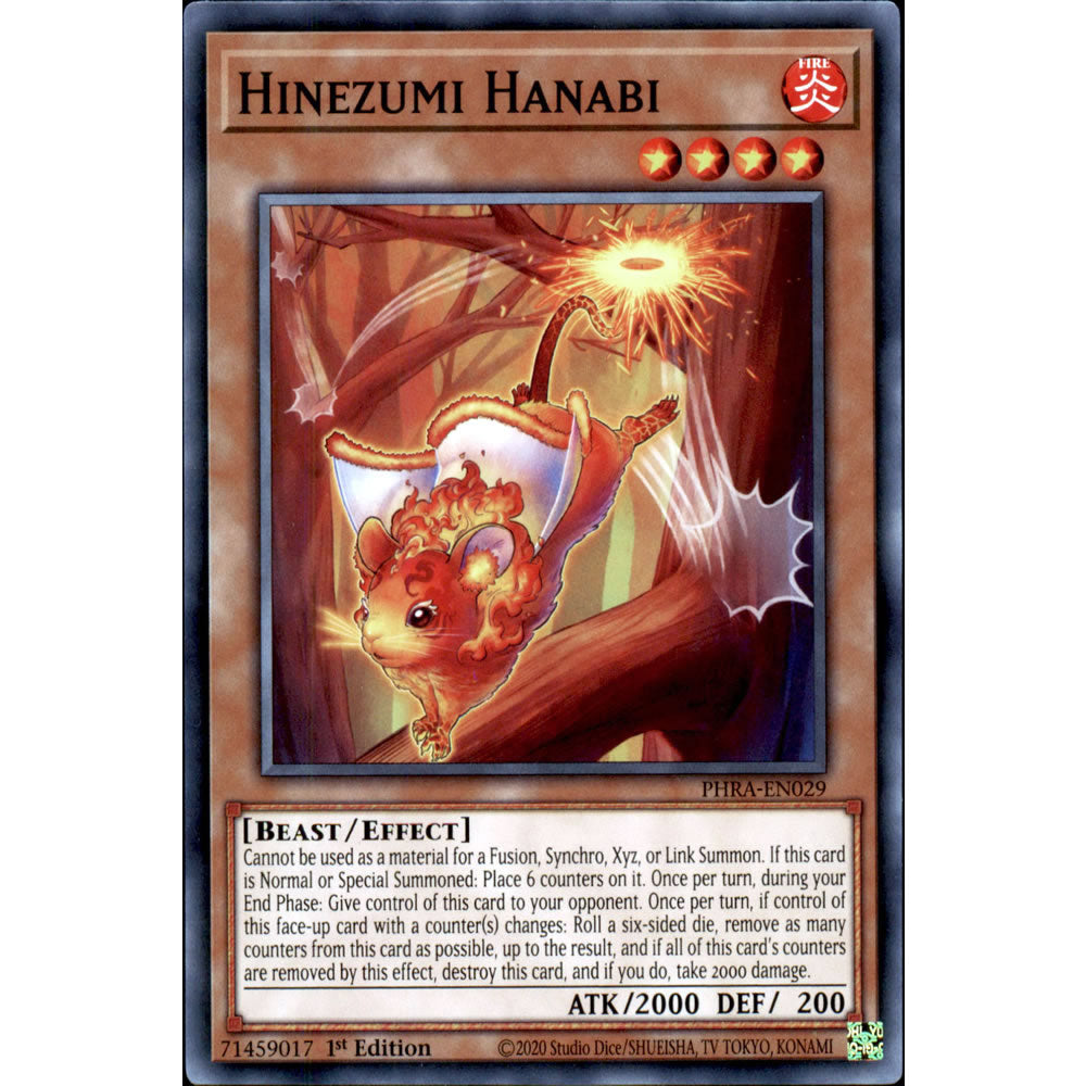 Hinezumi Hanabi PHRA-EN029 Yu-Gi-Oh! Card from the Phantom Rage Set