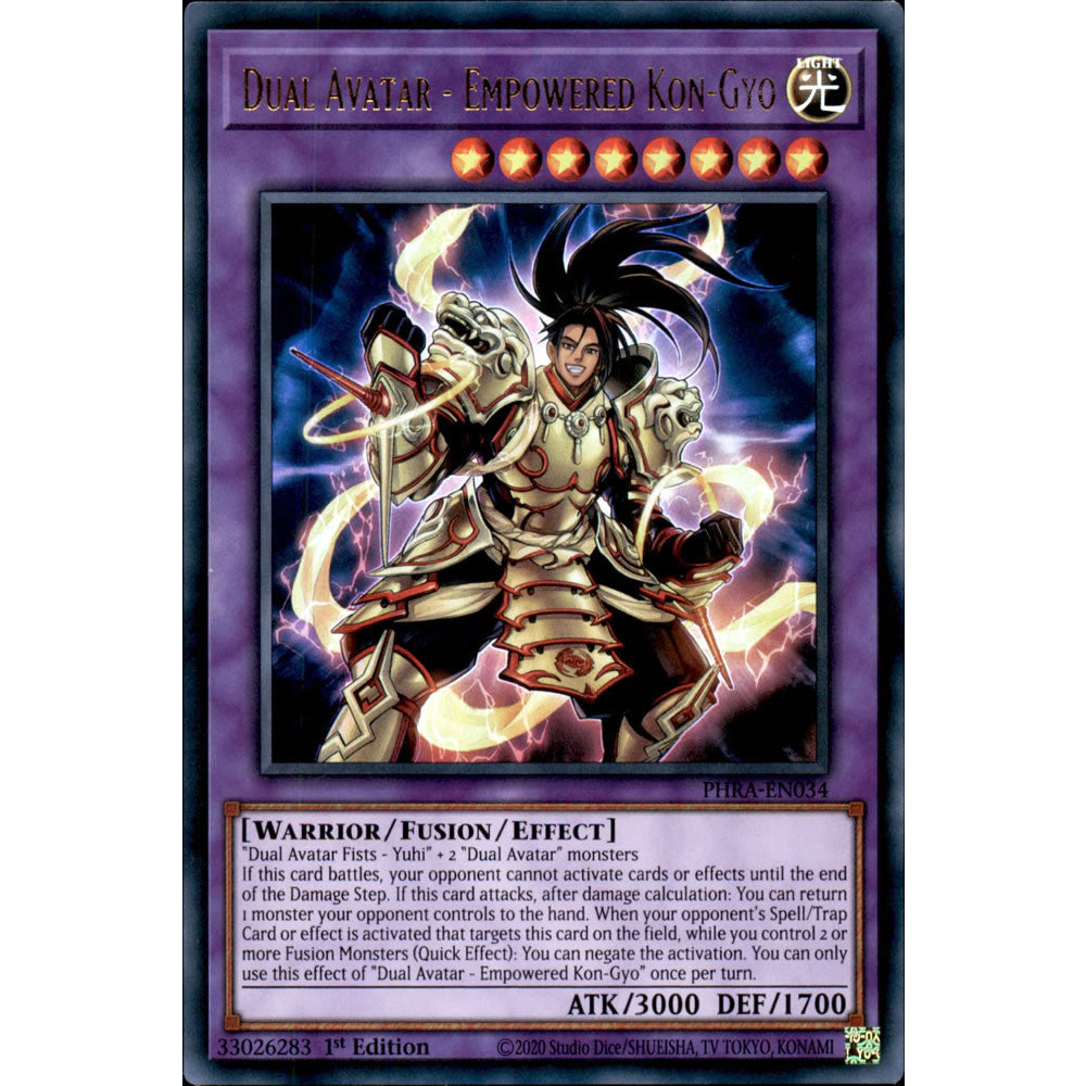 Dual Avatar - Empowered Kon-Gyo PHRA-EN034 Yu-Gi-Oh! Card from the Phantom Rage Set