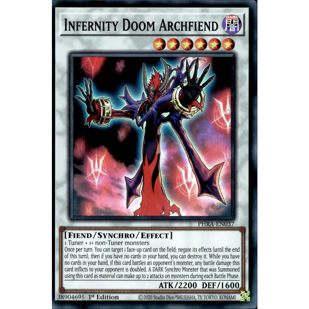 Infernity Doom Archfiend PHRA-EN037 Yu-Gi-Oh! Card from the Phantom Rage Set