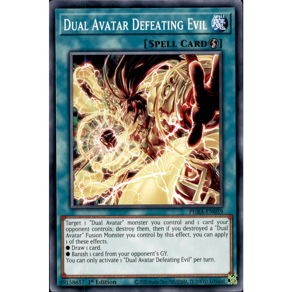 Dual Avatar Defeating Evil PHRA-EN059 Yu-Gi-Oh! Card from the Phantom Rage Set