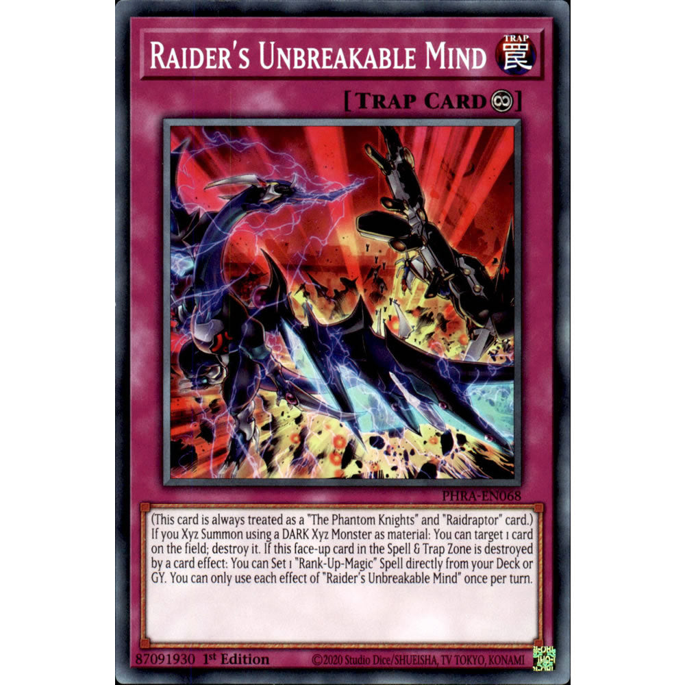 Raider's Unbreakable Mind PHRA-EN068 Yu-Gi-Oh! Card from the Phantom Rage Set