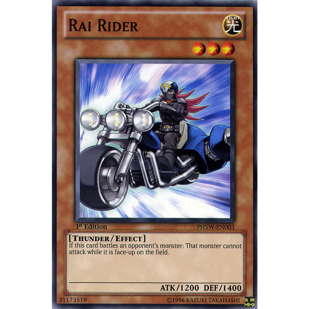 Rai Rider PHSW-EN003 Yu-Gi-Oh! Card from the Photon Shockwave Set