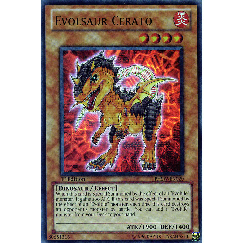 Evolsaur Cerato PHSW-EN020 Yu-Gi-Oh! Card from the Photon Shockwave Set
