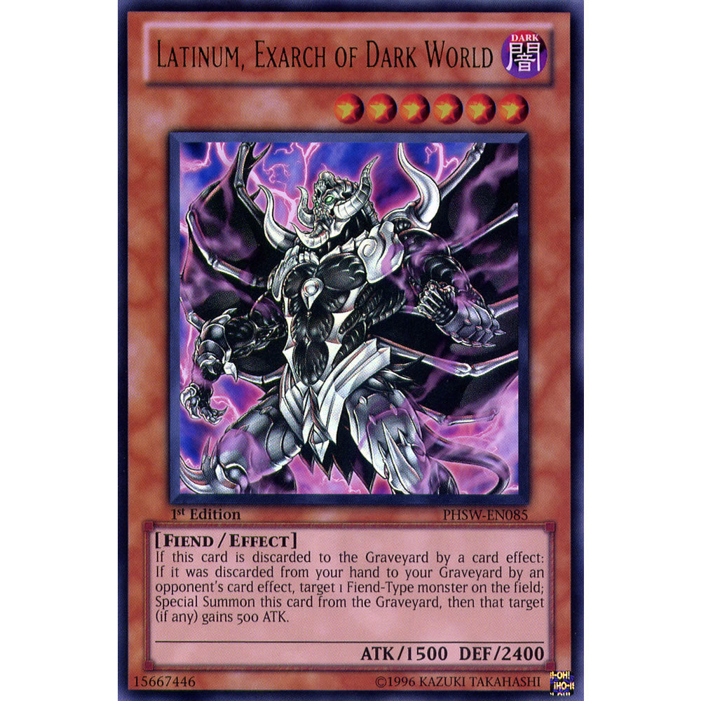 Latinum, Exarch of Dark World PHSW-EN085 Yu-Gi-Oh! Card from the Photon Shockwave Set
