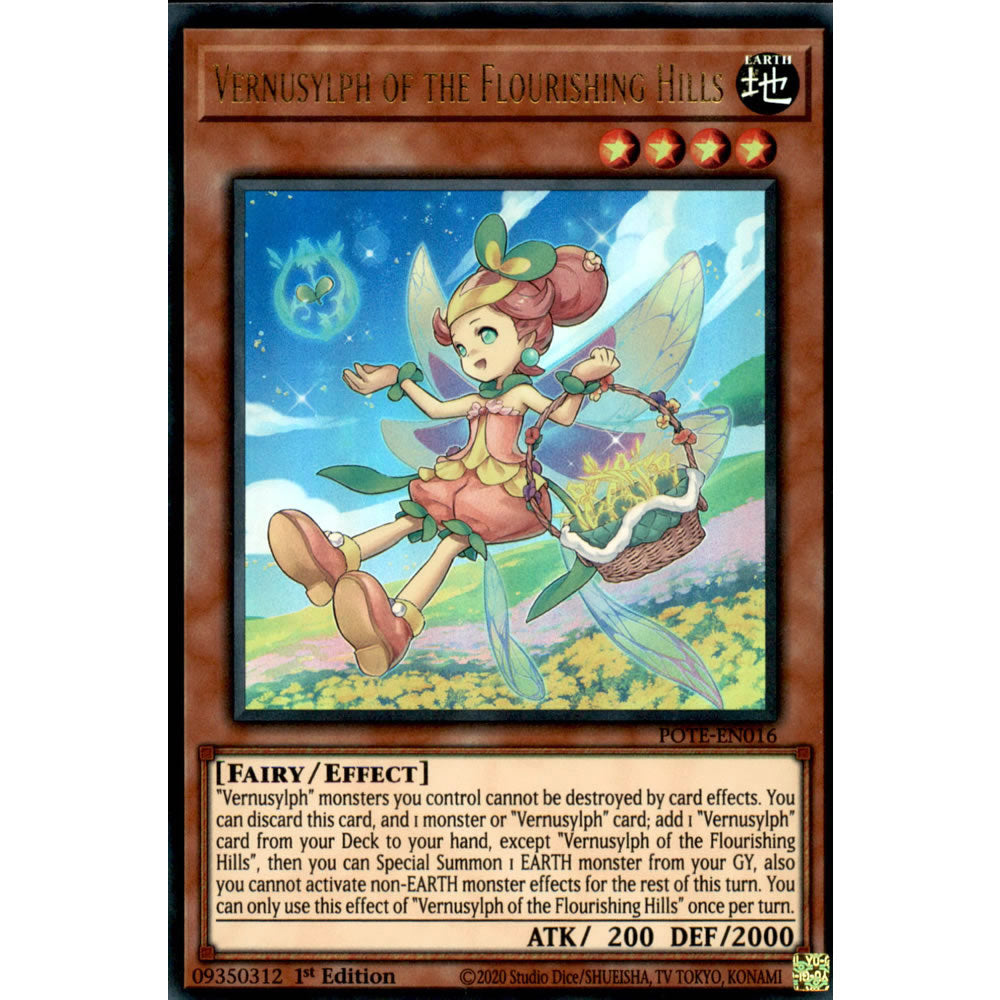 Vernusylph of the Flourishing Hills POTE-EN016 Yu-Gi-Oh! Card from the Power of the Elements Set