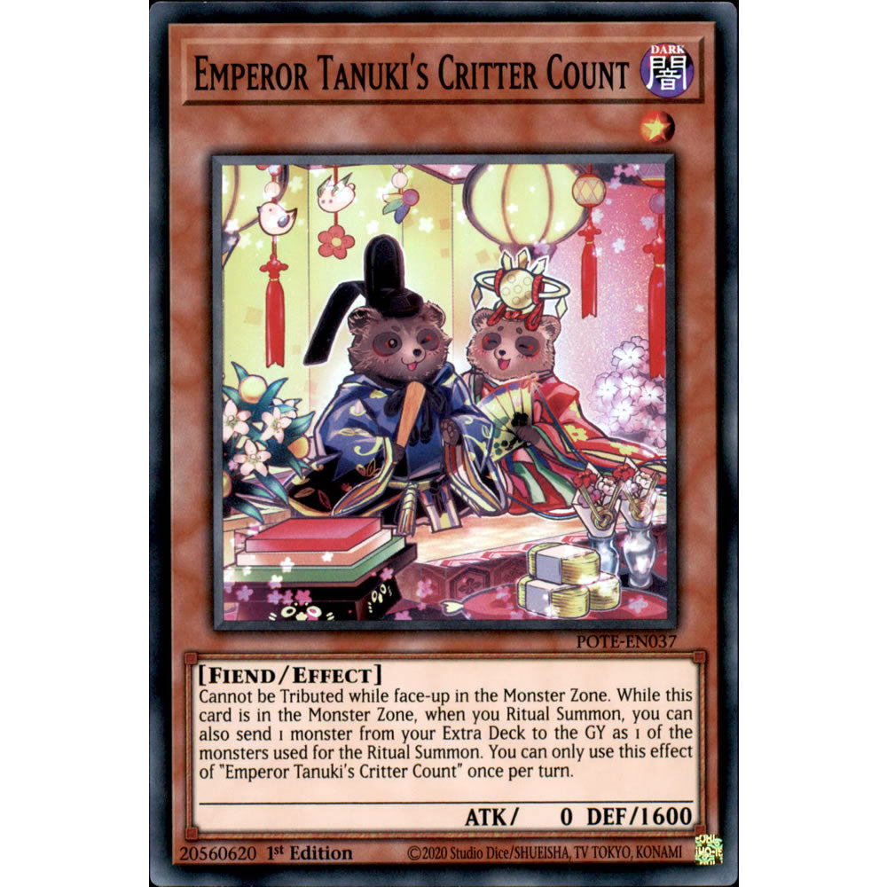 Emperor Tanuki's Critter Count POTE-EN037 Yu-Gi-Oh! Card from the Power of the Elements Set