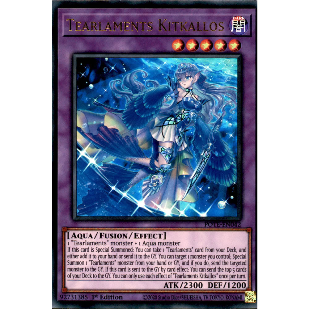 Tearlaments Kitkallos POTE-EN042 Yu-Gi-Oh! Card from the Power of the Elements Set