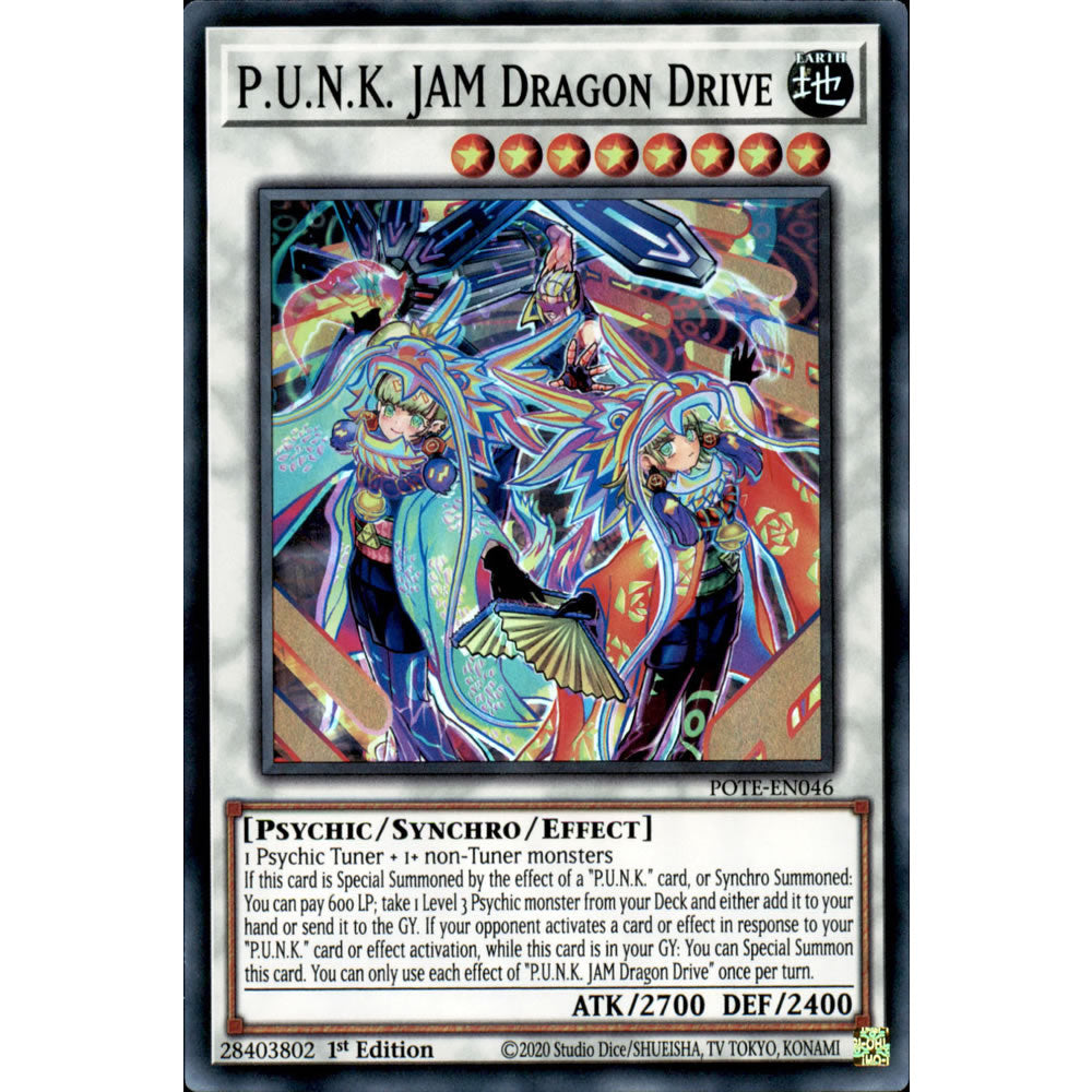 P.U.N.K. JAM Dragon Drive POTE-EN046 Yu-Gi-Oh! Card from the Power of the Elements Set