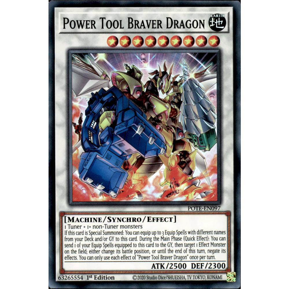Power Tool Braver Dragon POTE-EN097 Yu-Gi-Oh! Card from the Power of the Elements Set