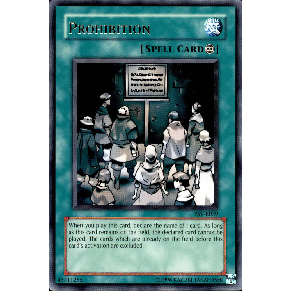 Prohibition PSV-039 Yu-Gi-Oh! Card from the Pharaoh's Servant Set