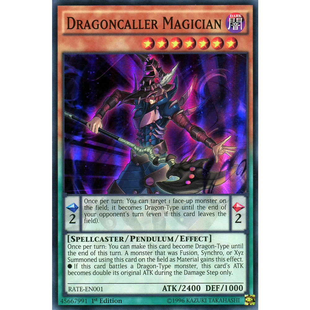 Dragoncaller Magician RATE-EN001 Yu-Gi-Oh! Card from the Raging Tempest Set